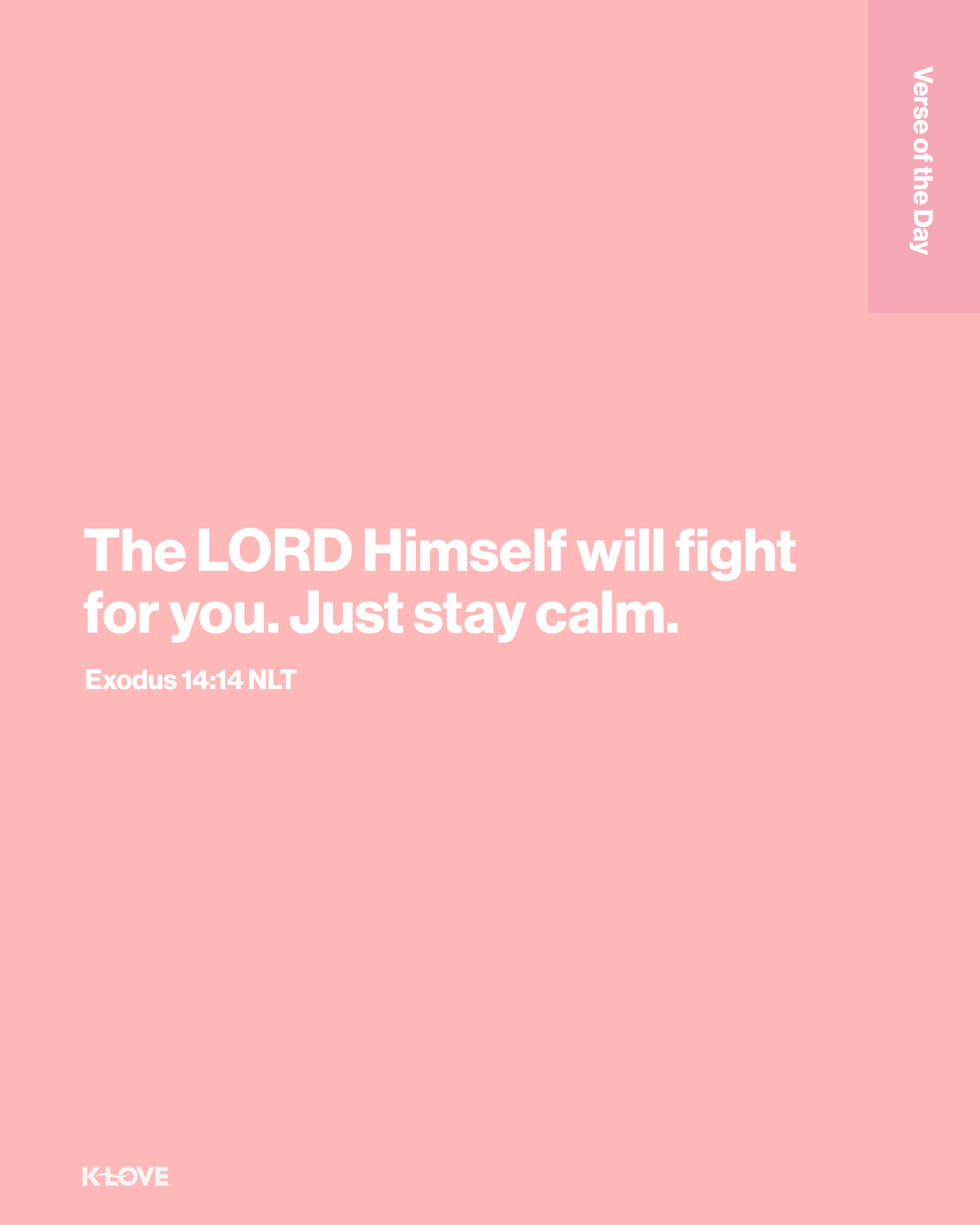 The LORD Himself will fight for you. Just stay calm.