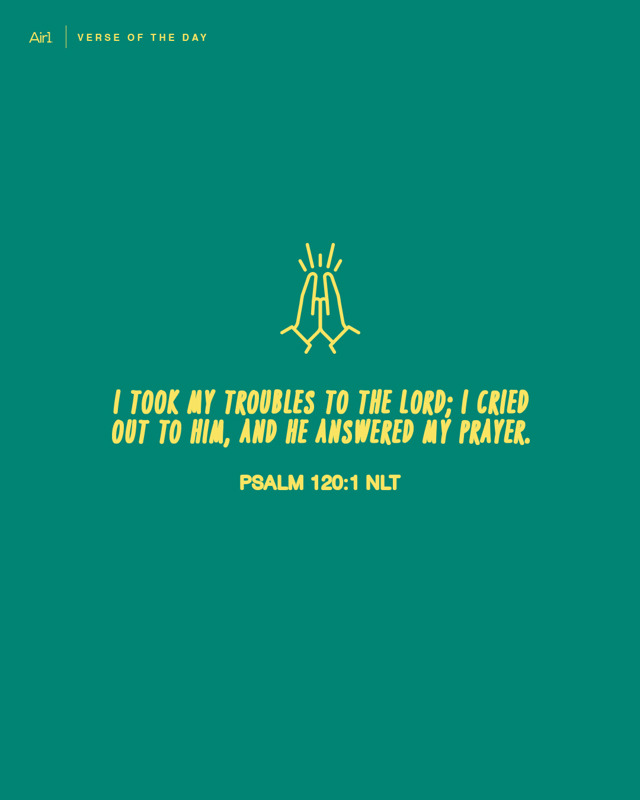 I took my troubles to the LORD; I cried out to Him, and He answered my prayer.