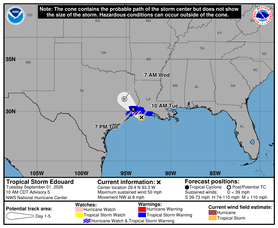 Edouard Makes Landfall