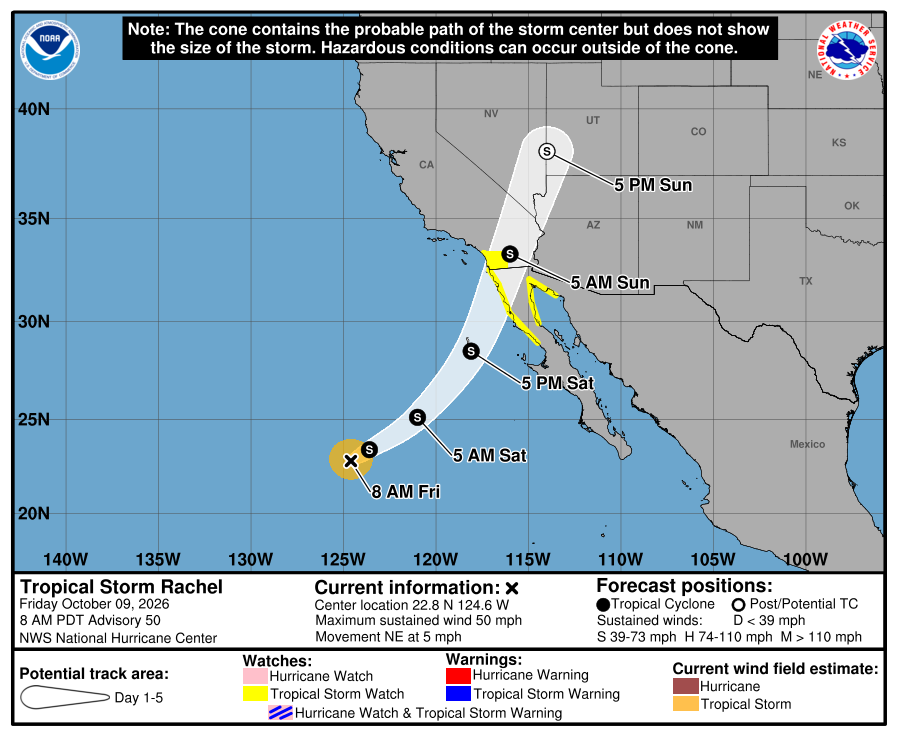 Tropical Storm Watch Posted For Parts Of Southern California